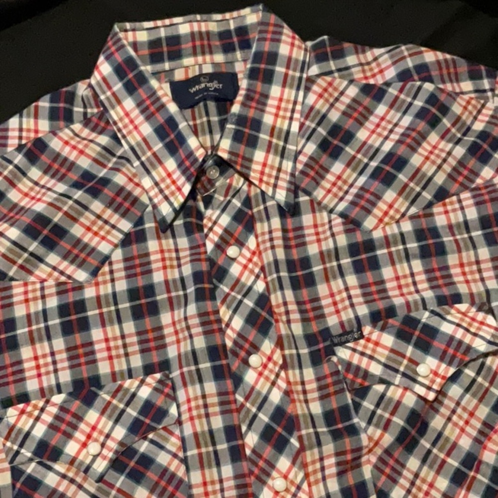 Vintage wrangler button snap dress shirt